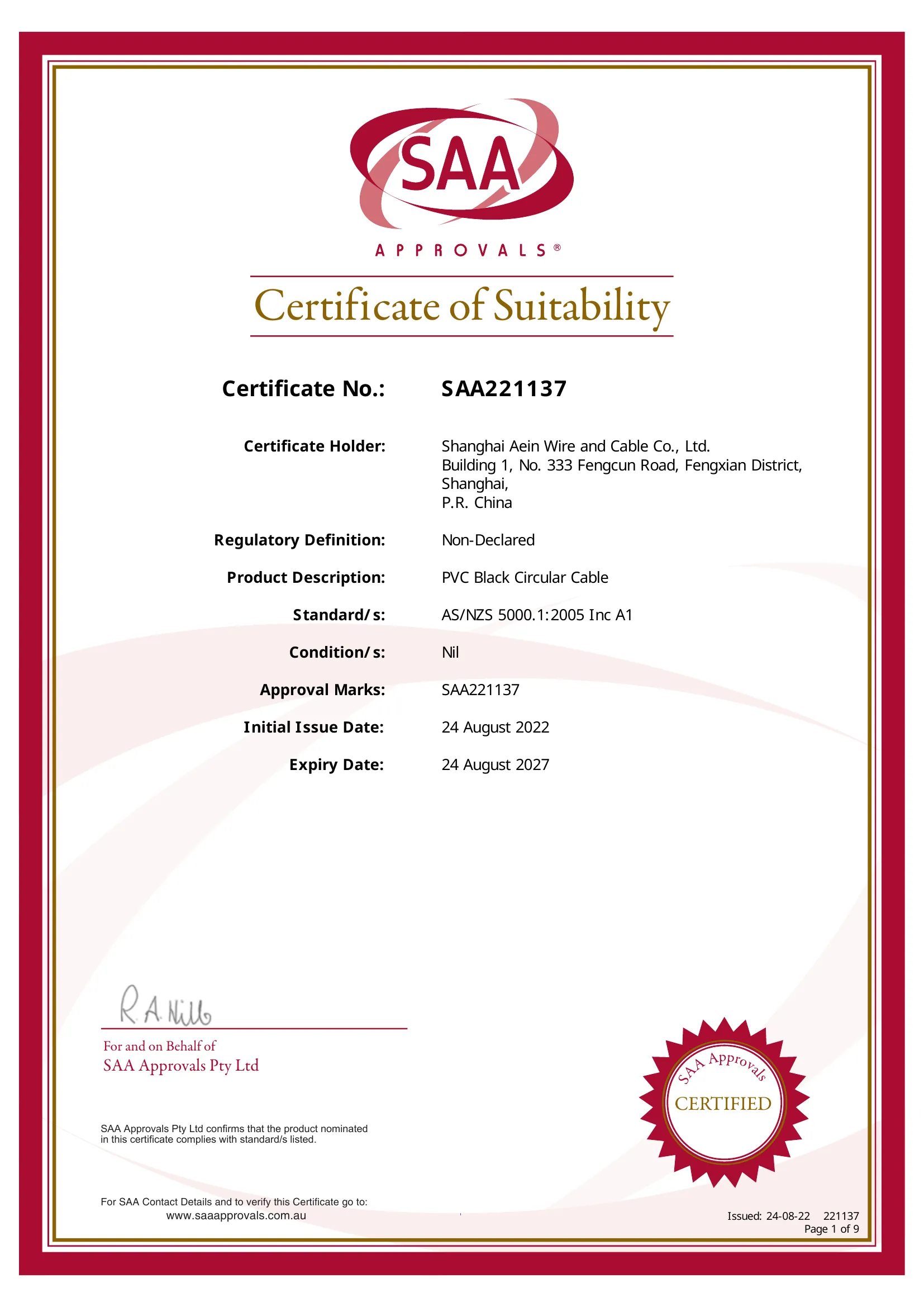 Certificat 6