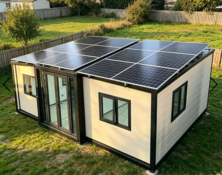 Maison conteneur avec syst&egrave;me photovolta&iuml;que